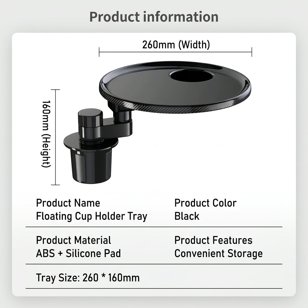 EVAAM® 360° Universal Cup Holder Tray Table for Tesla Model 3/Y/S/X