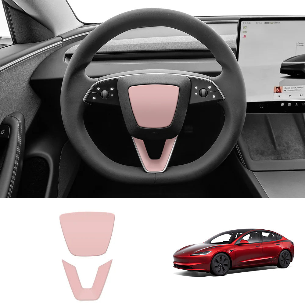EVAAM® ABS Steering Wheel Center & V-Shape Trim for Tesla Model Y Juniper 2025+ / Model 3 Highland 2024+ - EVAAM