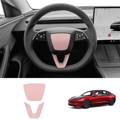 EVAAM® ABS Steering Wheel Center & V-Shape Trim for Tesla Model Y Juniper 2025+ / Model 3 Highland 2024+ - EVAAM
