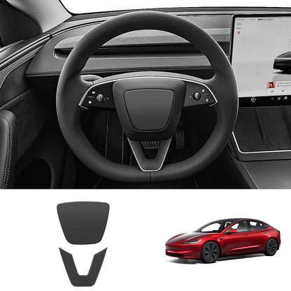 EVAAM® ABS Steering Wheel Center & V-Shape Trim for Tesla Model Y Juniper 2025+ / Model 3 Highland 2024+ - EVAAM