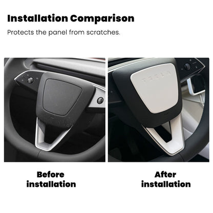EVAAM® ABS Steering Wheel Center & V-Shape Trim for Tesla Model Y Juniper 2025+ / Model 3 Highland 2024+ - EVAAM