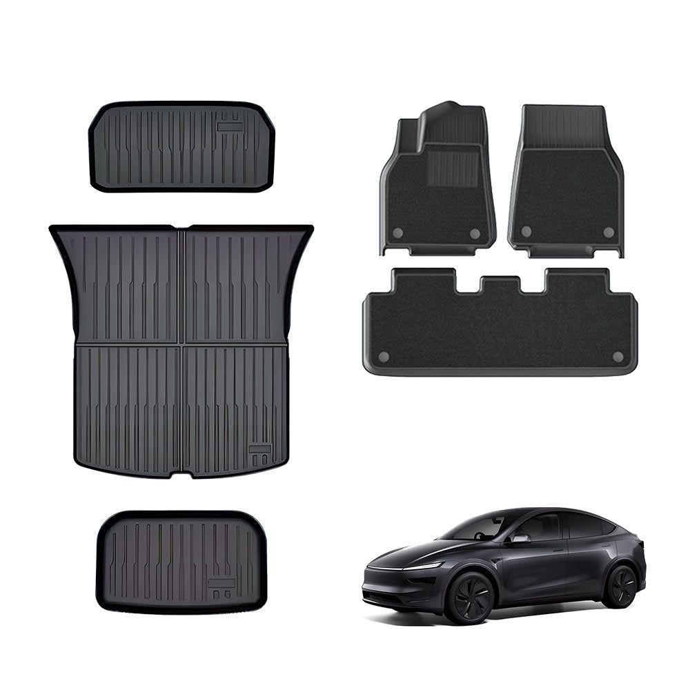 EVAAM® All-Weather TPE Floor Mats With Menis Blanket For Tesla Model Y Juniper 2025+ - EVAAM