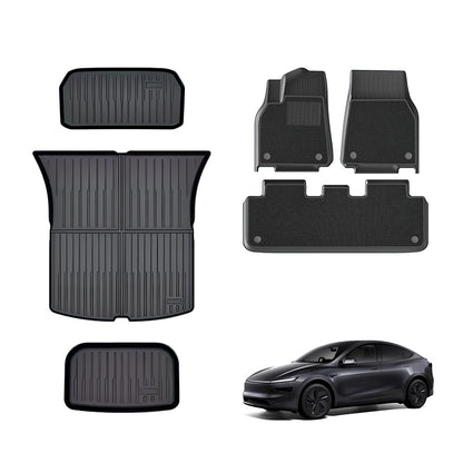 EVAAM® All-Weather TPE Floor Mats With Menis Blanket For Tesla Model Y Juniper 2025+ - EVAAM