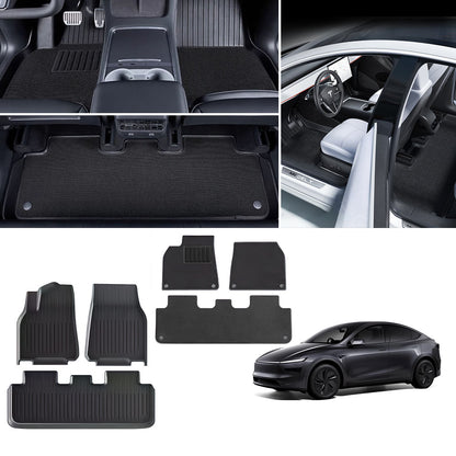 EVAAM® All-Weather TPE Floor Mats With Menis Blanket For Tesla Model Y Juniper 2025+ - EVAAM