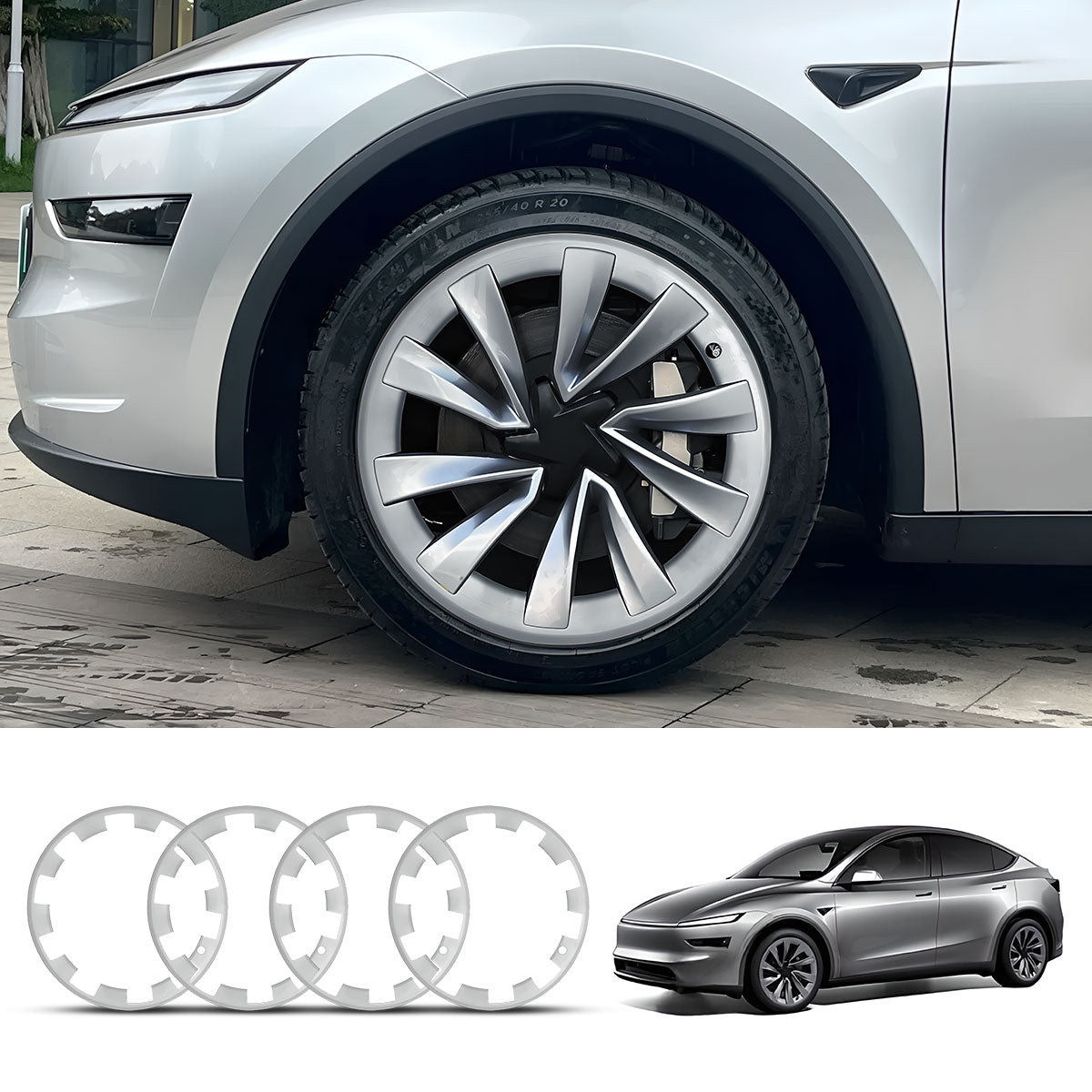 EVAAM® Einteiliger Tesla-Felgenschutz für Modell Y-20 Zoll