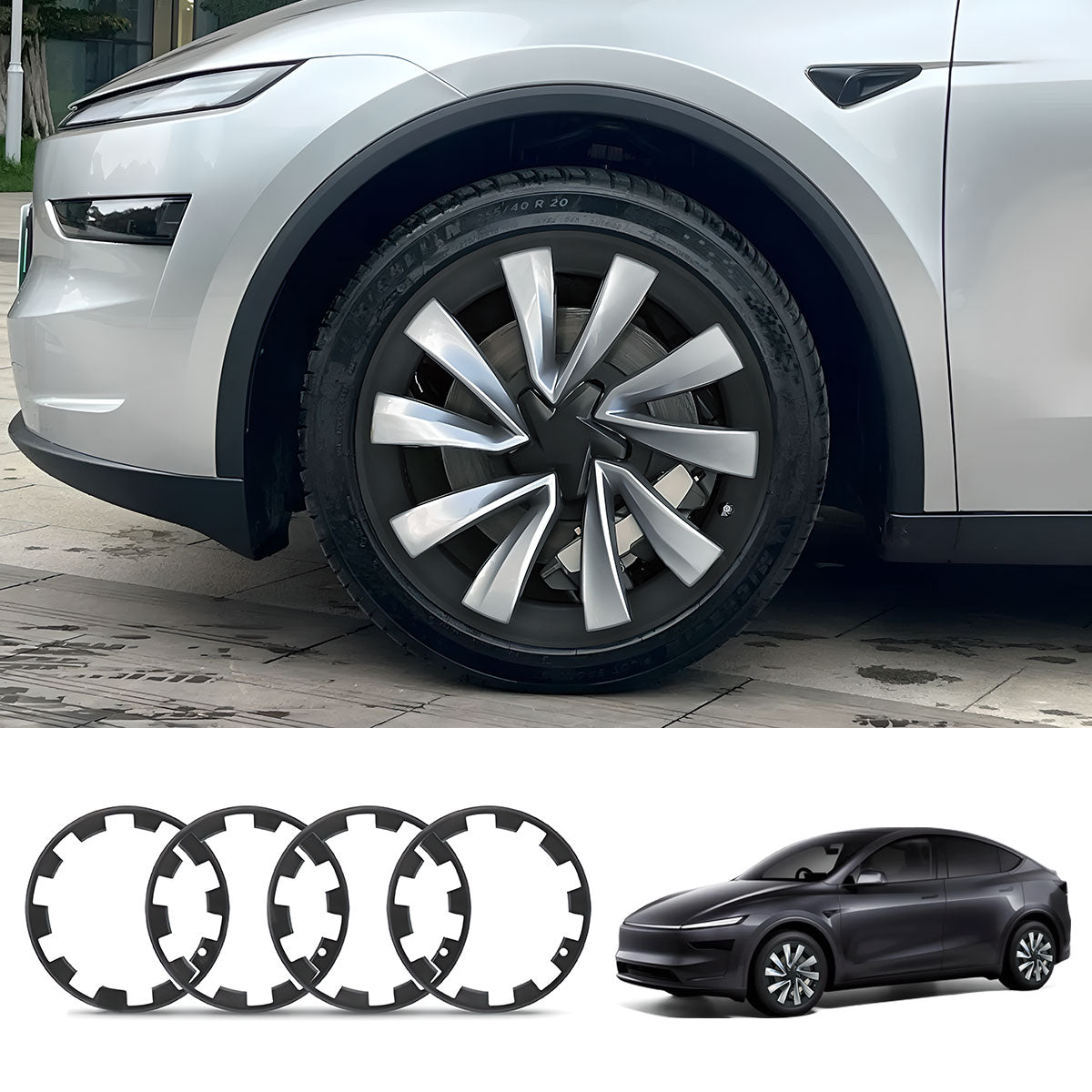 EVAAM® Einteiliger Tesla-Felgenschutz für Modell Y-20 Zoll