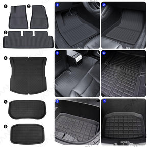 EVAAM® All Weather Floor Mats For Tesla 2024 Model 3 Highland