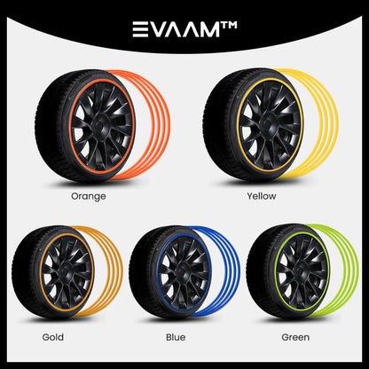 EVAAM® Aluminum Alloy Wheel Rim Protector For Tesla All Models (4 PCS) (2012-2023) - EVAAM
