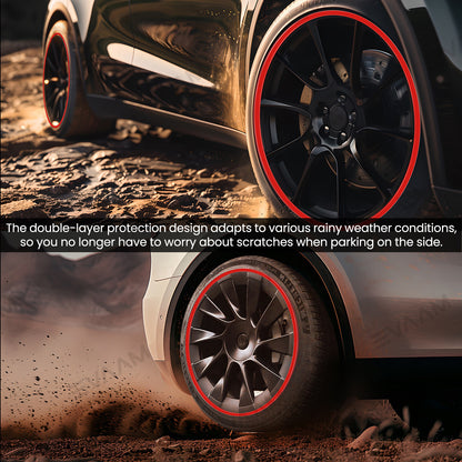 EVAAM® Aluminum Alloy Wheel Rim Protector Rim Case for Tesla All Models (4 PCS) (2012-2025) - EVAAM