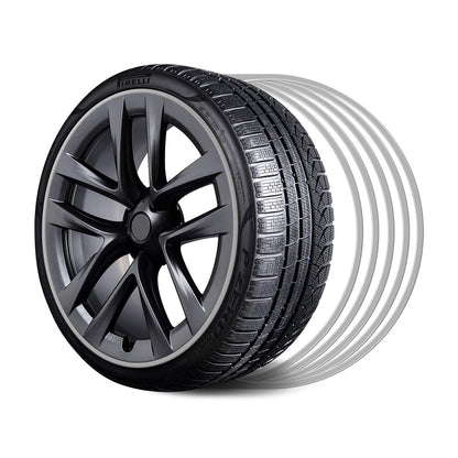 EVAAM® Aluminum Alloy Wheel Rim Protector Rim Case for Tesla All Models (4 PCS) (2012-2025) - EVAAM