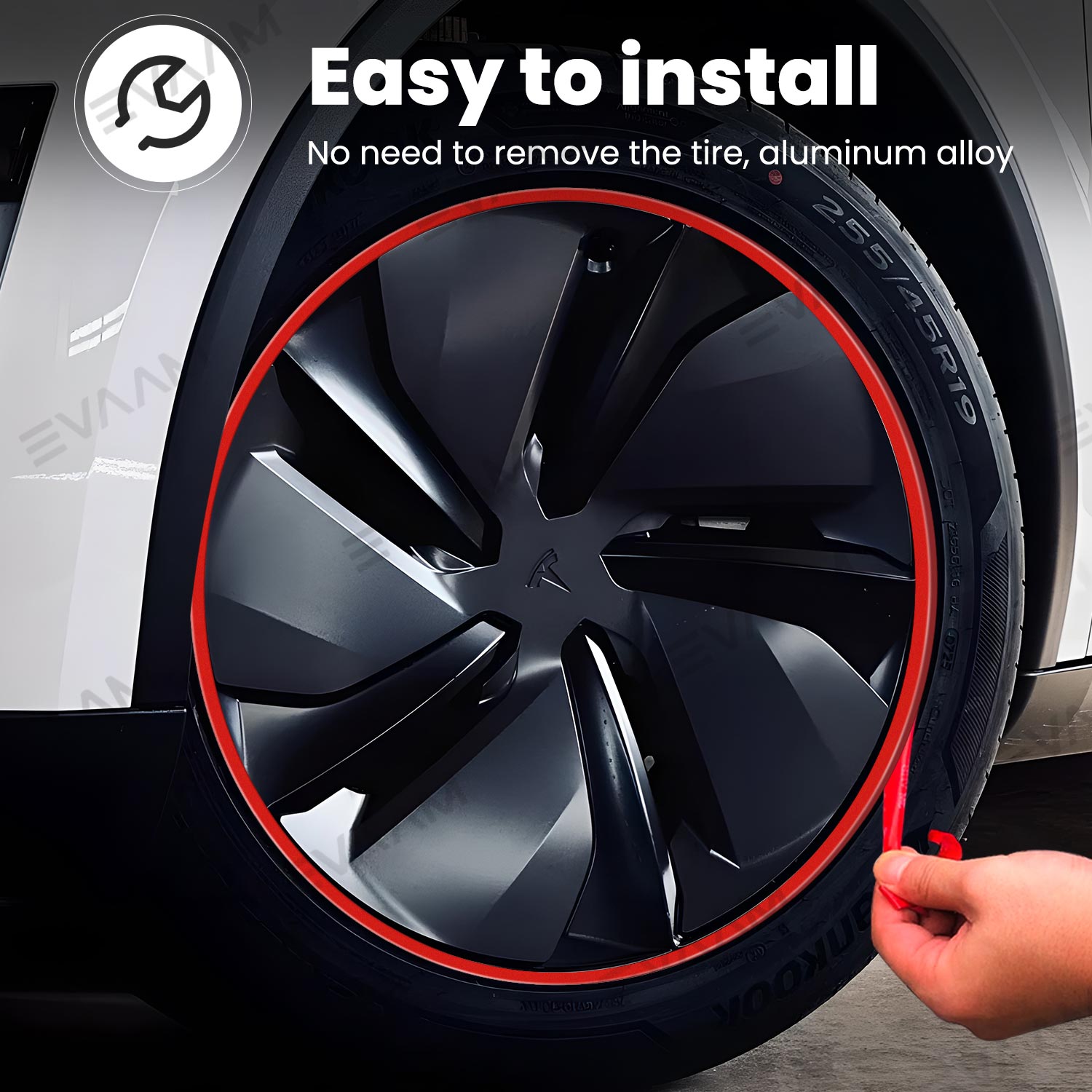 EVAAM® Aluminum Alloy Wheel Rim Protector Rim Case for Tesla Model Y Juniper 2025+ (4 PCS) - EVAAM