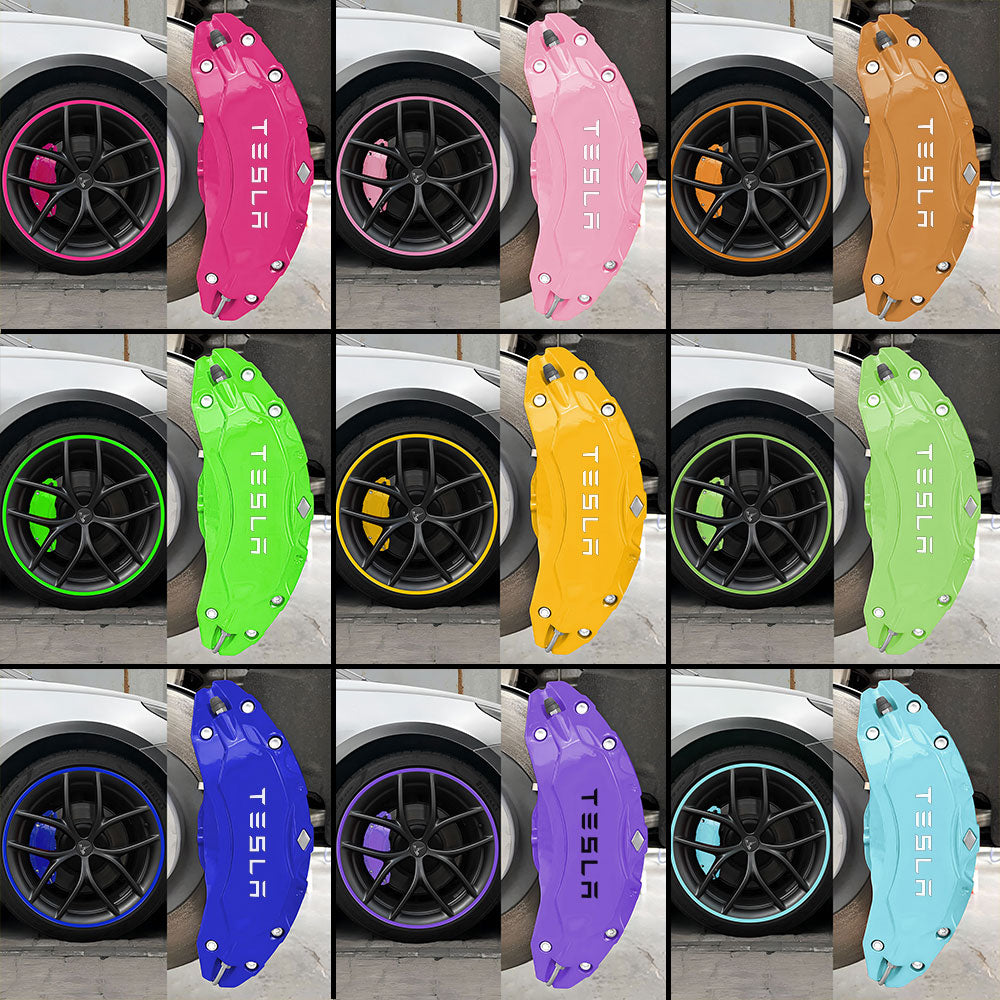 EVAAM® Aluminum Alloy Wheel Rim Protector (4 PCS) + Caliper Covers (4PCS) For Tesla Model 3/Y - EVAAM