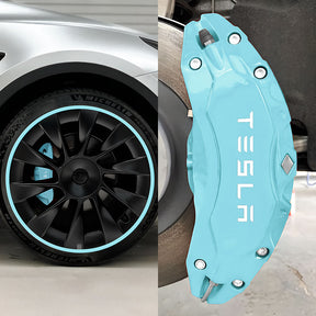 EVAAM® Aluminum Alloy Wheel Rim Protector (4 PCS) + Caliper Covers (4PCS) For Tesla Model 3/Y