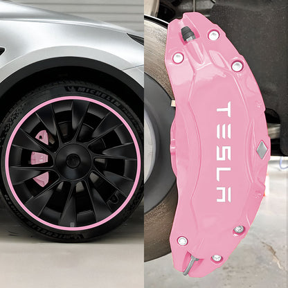 EVAAM® Aluminum Alloy Wheel Rim Protector (4 PCS) + Caliper Covers (4PCS) For Tesla Model 3/Y - EVAAM