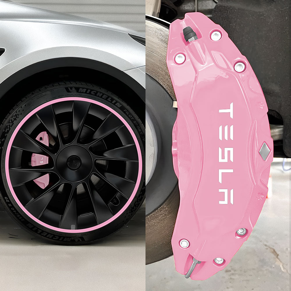 EVAAM® Aluminum Alloy Wheel Rim Protector (4 PCS) + Caliper Covers (4PCS) For Tesla Model 3/Y