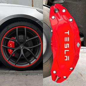 EVAAM® Aluminum Alloy Wheel Rim Protector (4 PCS) + Caliper Covers (4PCS) For Tesla Model 3/Y