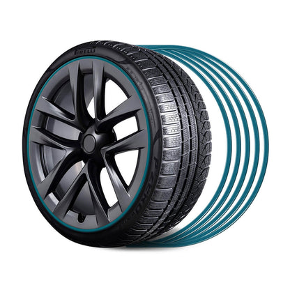 EVAAM® Green Aluminum Alloy Wheel Rim Protector - Fits All Cars (5pcs) - EVAAM