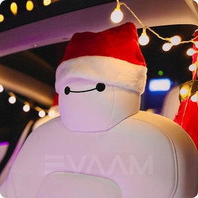 EVAAM® Baymax Headrest Christmas Hat Decoration Sticker for Tesla All Models