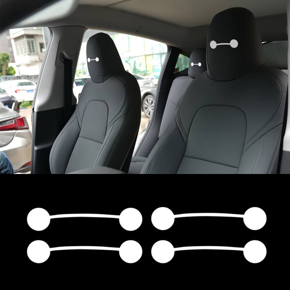 EVAAM® Baymax Headrest Christmas Hat Decoration Sticker for Tesla All Models