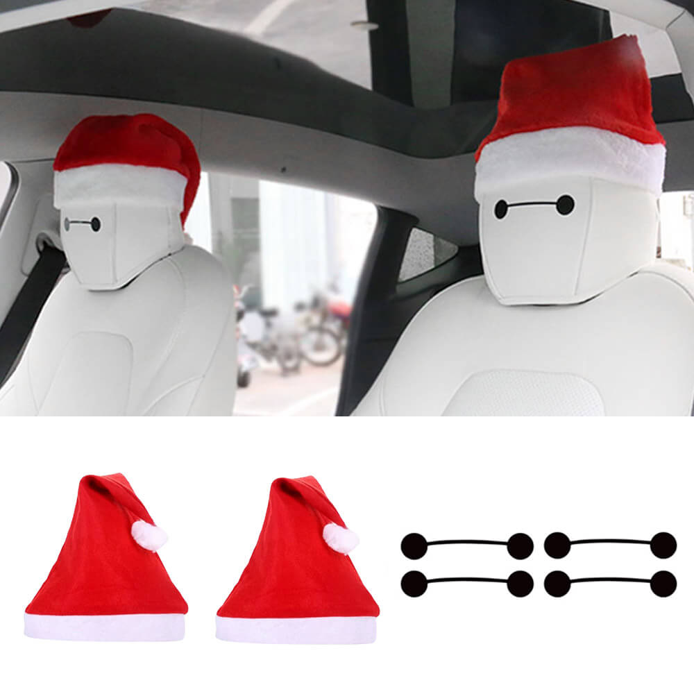 EVAAM® Baymax Headrest Christmas Hat Decoration Sticker for Tesla All Models