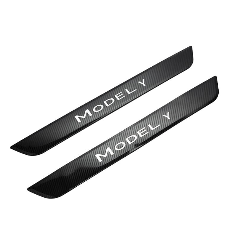 EVAAM® Black Front & Rear Door Sill Protector for Tesla Model Y Accessories (2Pcs) [2020-2023]