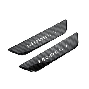 EVAAM® Black Front & Rear Door Sill Protector for Tesla Model Y Accessories (2Pcs) [2020-2023]