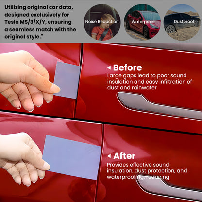 EVAAM® Car Door Seal Strip Kit Soundproof Rubber for Tesla Model S/3/X/Y - EVAAM