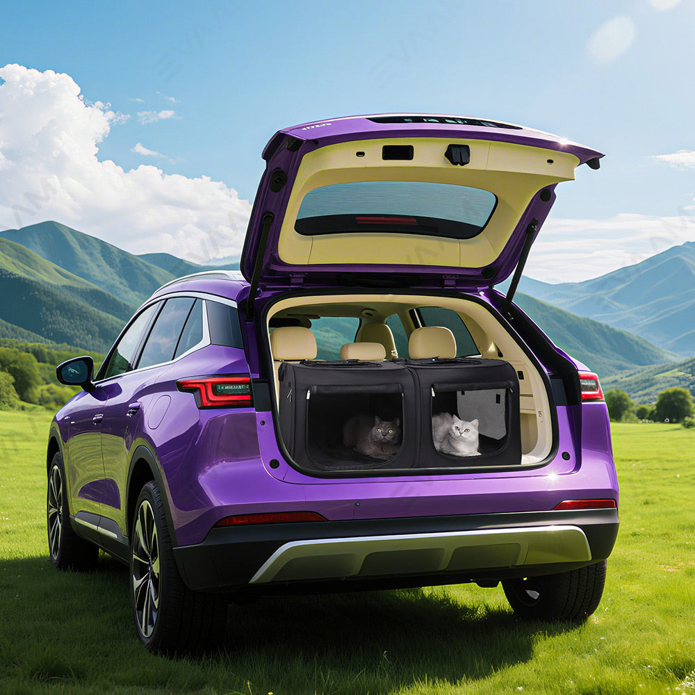 EVAAM® Car Rear Seat Dog Crate For Model 3/Y/S/X/Cybertruck
