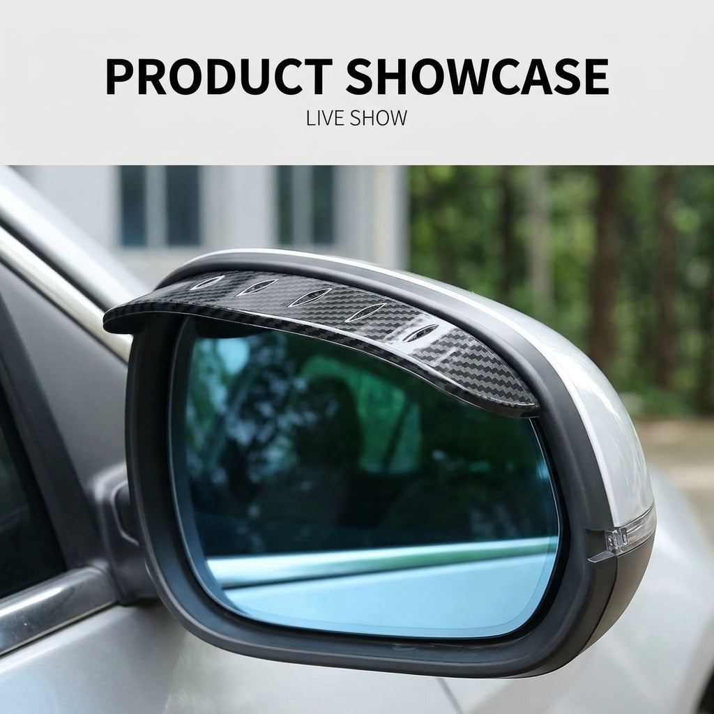 EVAAM® Carbon Fiber Style Rear View Mirror Rain Visors For Tesla 3/Y/S/X/Cybertruck - EVAAM®