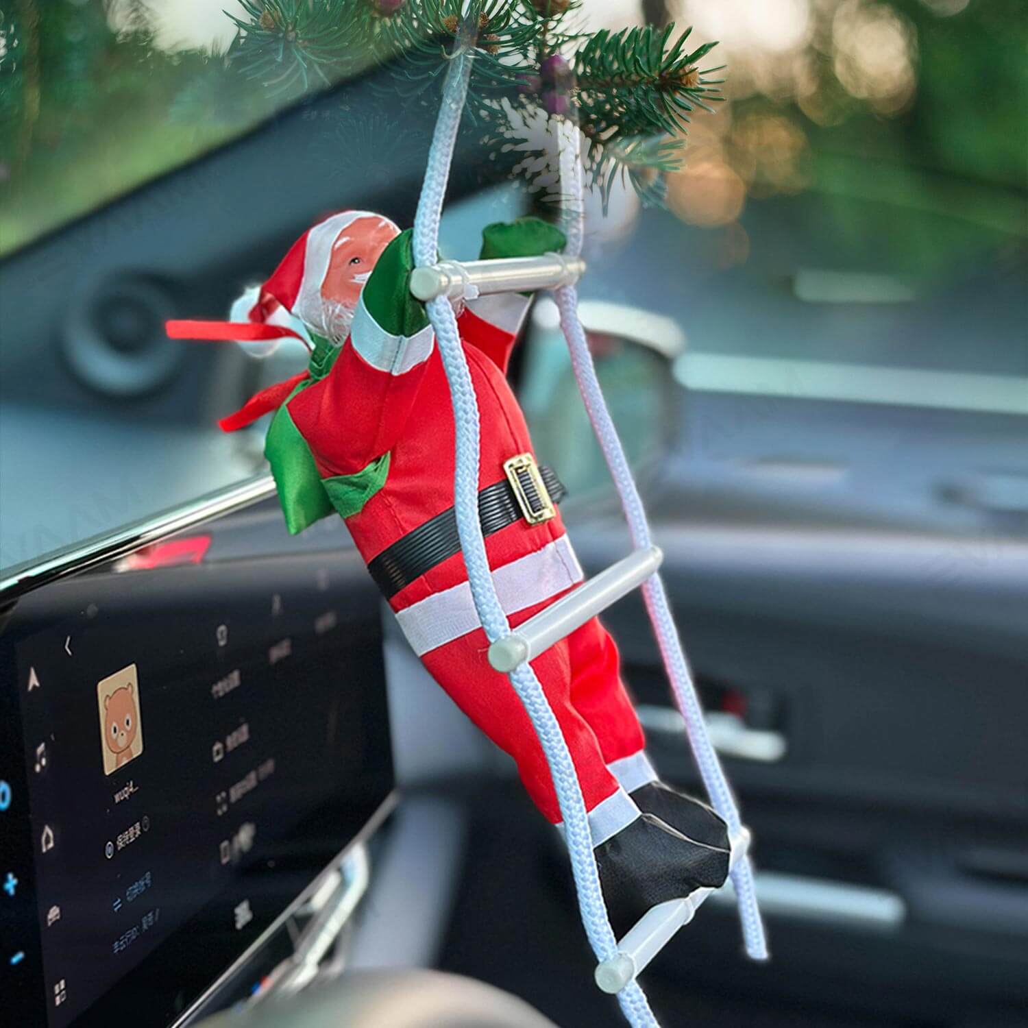 EVAAM® Climbing Santa Claus Car Christmas Decoration - Fits All Cars