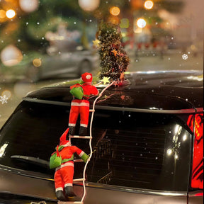 EVAAM® Climbing Santa Claus Car Christmas Decoration - Fits All Cars