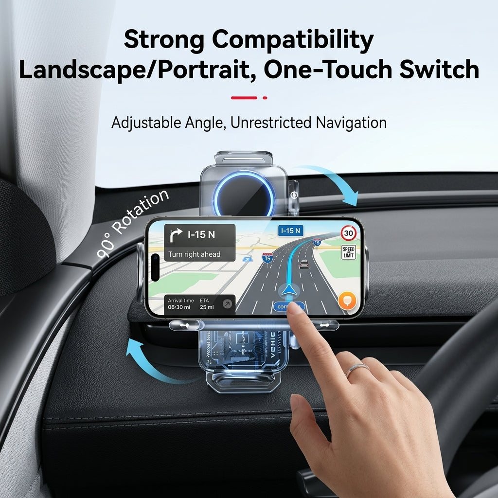 EVAAM® Electric Rotating Wireless Charging Phone Holder for Tesla Model 3 Highland 2024+/Model Y Juniper 2025+ - EVAAM