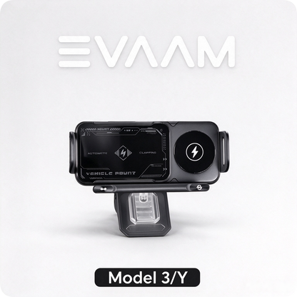 EVAAM® Electric Rotating Wireless Charging Phone Holder for Tesla Model 3 Highland 2024+/Model Y Juniper 2025+ - EVAAM
