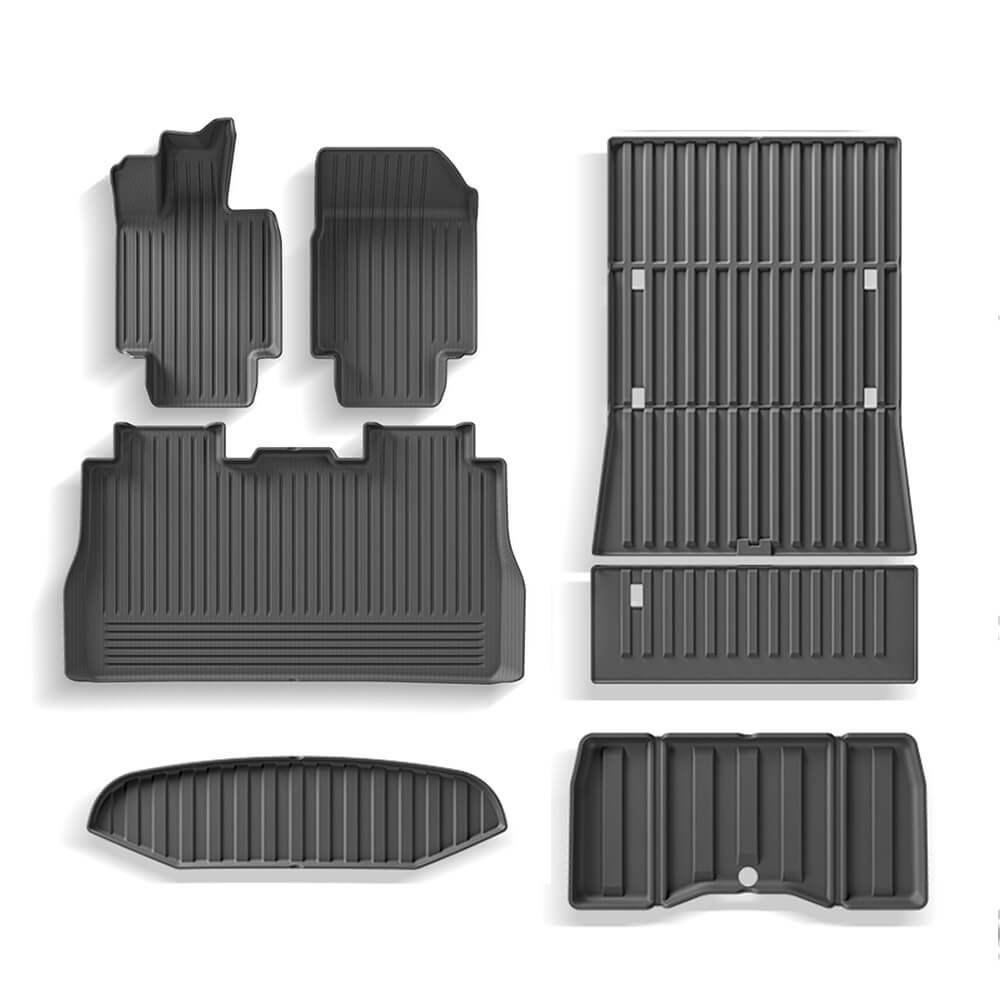 EVAAM® Floor Mats for Tesla Cybertruck TPE Cargo Liner Cargo Trunk Accessories (Full Floor Mat Kit Set)