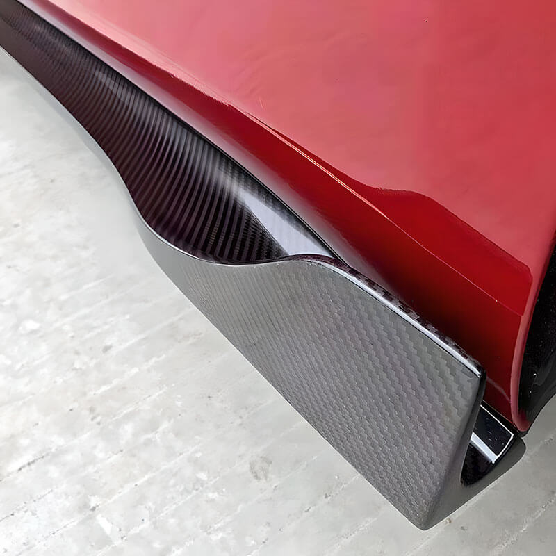 EVAAM® Gloss Real Carbon Fiber Front Bumper Lip Kit for Model 3 2017-2023 - EVAAM