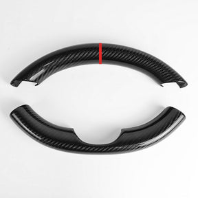 EVAAM™ Gloss Real Carbon Fiber Steering Wheel Caps Cover for Model 3/Y 2017-2023 - EVAAM
