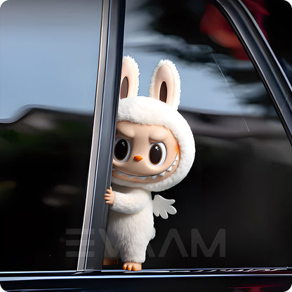 EVAAM® Labubu Car Decal Sticker - Fits All Cars - EVAAM