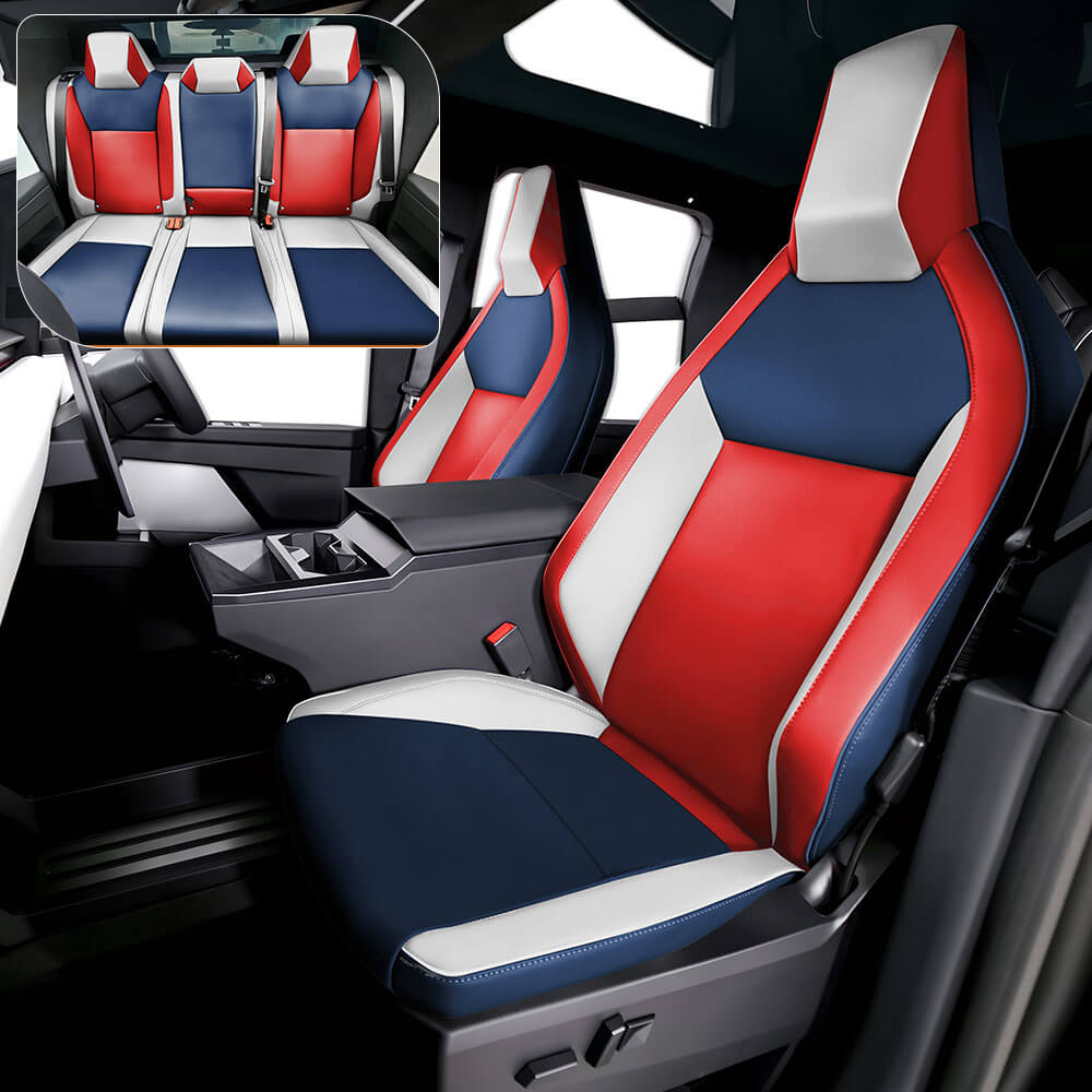 EVAAM® Leather Full Seat Covers for Tesla  Cybertruck - EVAAM