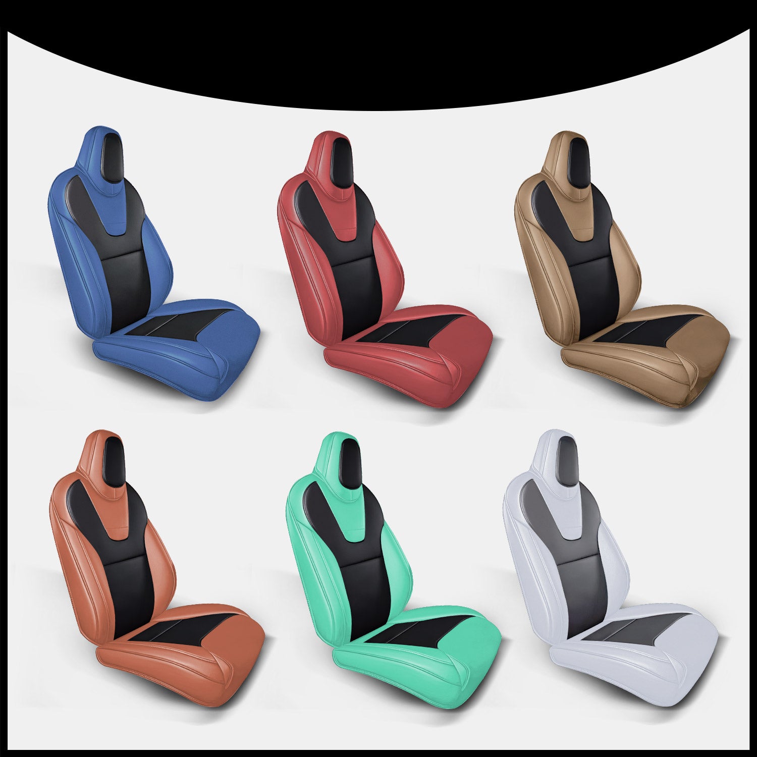 EVAAM® All-Inclusive Leather Full Seat Covers for Tesla 2024+ Model 3 Highland - EVAAM