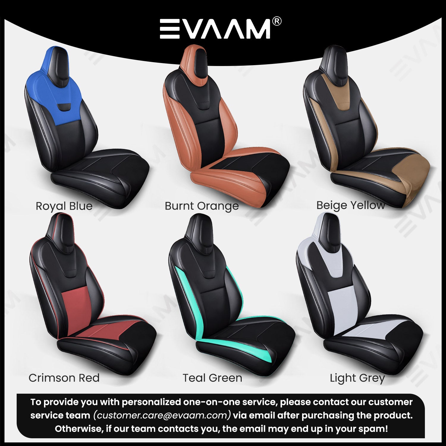 EVAAM® All-Inclusive Leather Full Seat Covers for Tesla 2024+ Model 3 Highland - EVAAM