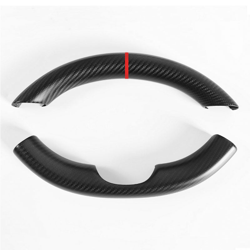 EVAAM™ Matte Real Carbon Fiber Steering Wheel Caps Cover for Model 3/Y 2017-2023 - EVAAM