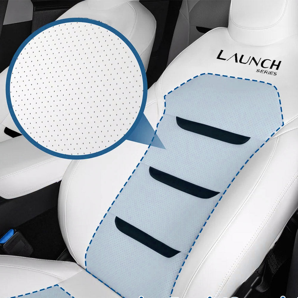 EVAAM® Nappa Leather Full Seat Cover for New Tesla Model Y Juniper 2025+ (3-Lined Insignia With Launch Series Embroidery Logo) - EVAAM