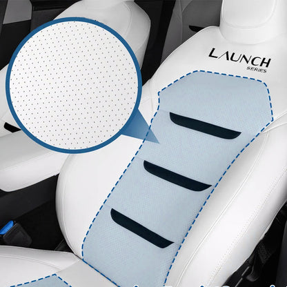 EVAAM® Nappa Leather Full Seat Cover for New Tesla Model Y Juniper 2025+ (3-Lined Insignia With Launch Series Embroidery Logo) - EVAAM