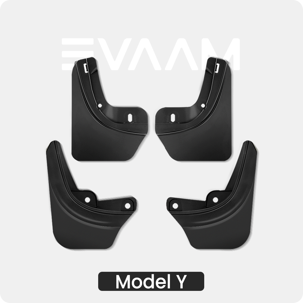 EVAAM® No-Drill Front & Rear Fender Mud Flaps for Tesla Model Y Juniper 2025+ (4 PCS) - EVAAM