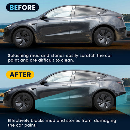 EVAAM® No-Drill Front & Rear Fender Mud Flaps for Tesla Model Y Juniper 2025+ (4 PCS) - EVAAM