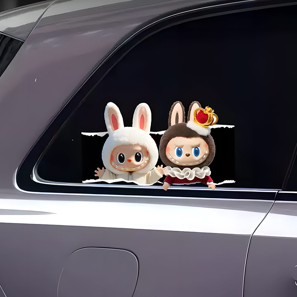 EVAAM® PET Labubu Car Decal Sticker For Tesla All Models