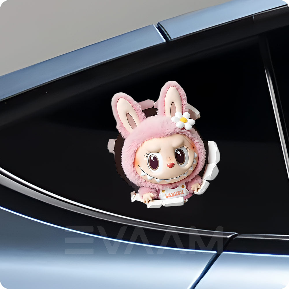 EVAAM® PET Labubu Car Decal Sticker For Tesla All Models - EVAAM