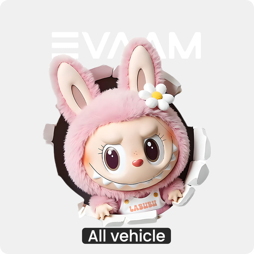 EVAAM® PET Labubu Car Decal Sticker For Tesla All Models