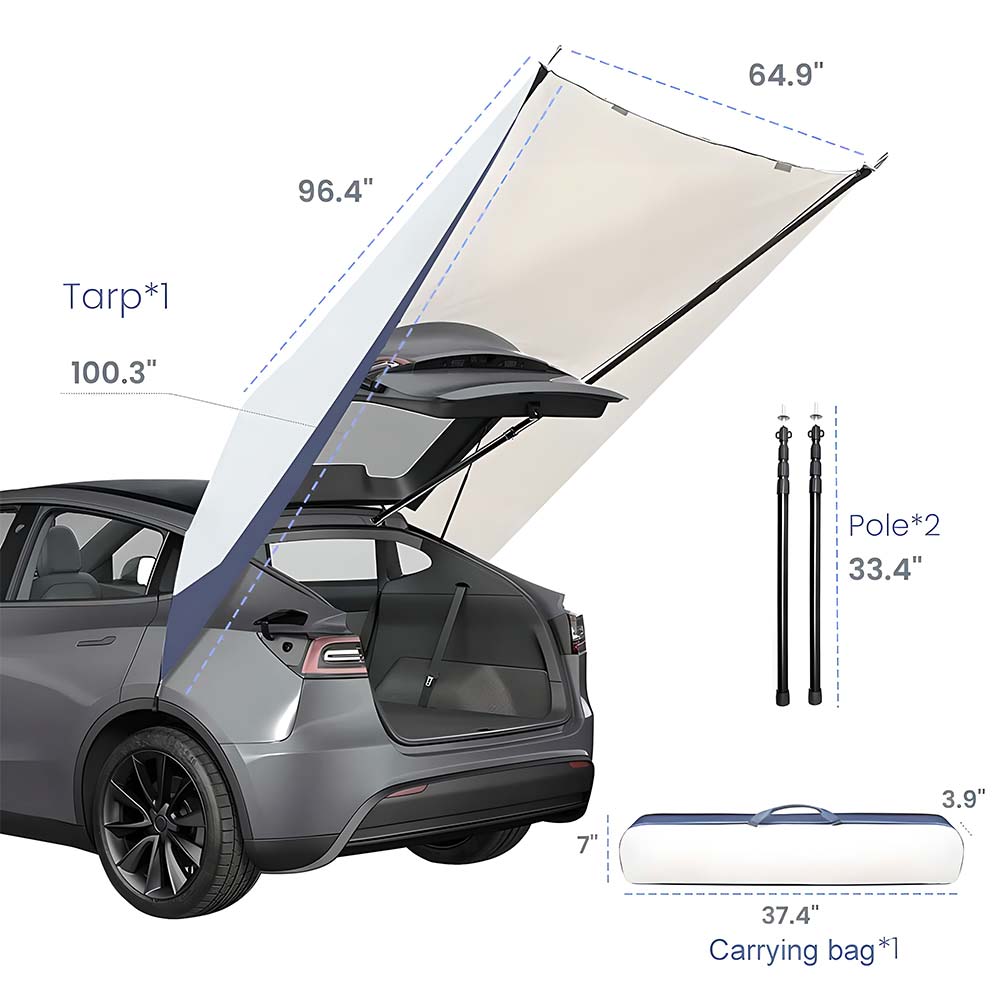 EVAAM® Portable Wild Camping Tent Rear Canopy For Tesla Model Y