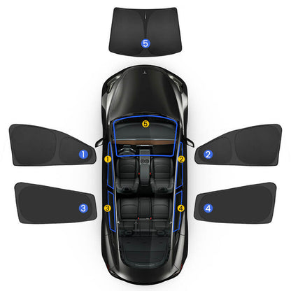 EVAAM® Privacy and Thermal Insulated Shades Curtains for Model 3 Accessories - EVAAM